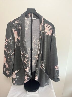 Ricki's Gray Cardigan with Light Pink Floral Accents
